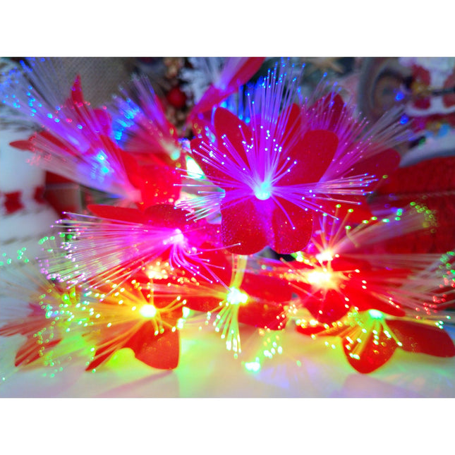 Instalatie de Craciun cu Baterii 20 LED -uri Fibra Optica Flori