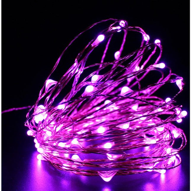 Instalatie de Craciun cu Baterii Fir Cupru Tip Sir 50 LED -uri