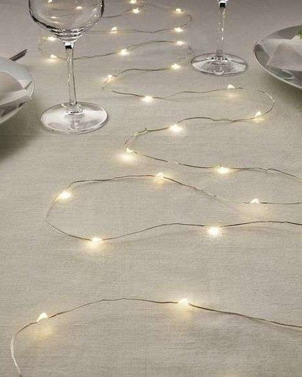 Instalatie de Craciun cu Baterii Tip Liniar, 2 jocuri de lumini, Fir Cupru 100 LED -uri