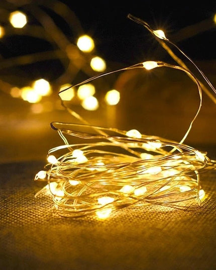 Instalatie de Craciun cu Baterii Tip Liniar, 2 jocuri de lumini, Fir Cupru 30 LED -uri