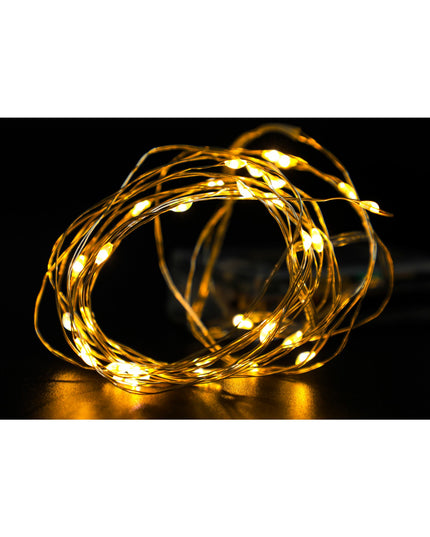 Instalatie de Craciun cu Baterii Tip Liniar, 2 jocuri de lumini, Fir Cupru 30 LED -uri