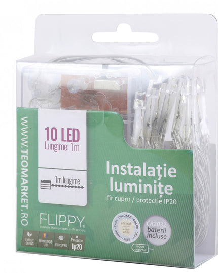 Instalatie de Craciun cu Baterii Tip Liniar, 2 jocuri de lumini, Fir