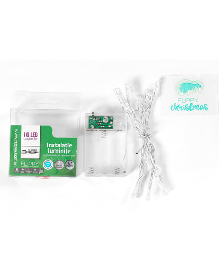 Instalatie de Craciun cu Baterii Tip Liniar, 2 jocuri de lumini, Fir