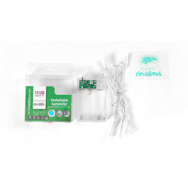 Instalatie de Craciun cu Baterii Tip Liniar, 2 jocuri de lumini, Fir