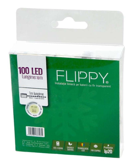 Instalatie de Craciun cu Baterii Tip Liniar, 2 jocuri de lumini, Fir