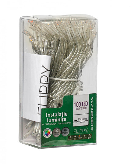 Instalatie de Craciun cu Baterii Tip Liniar, 2 jocuri de lumini, Fir