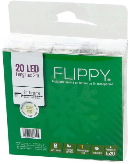 Instalatie de Craciun cu Baterii Tip Liniar, 2 jocuri de lumini, Fir