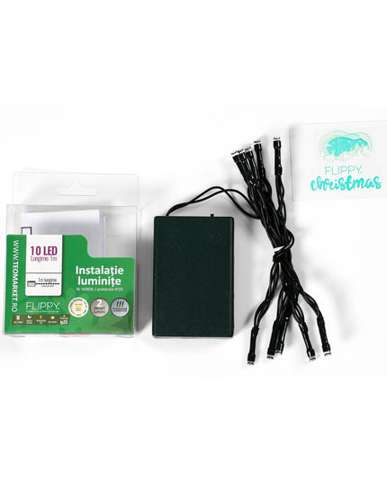 Instalatie de Craciun cu Baterii Tip Liniar, 2 jocuri de lumini, Fir