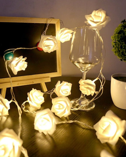 Instalatie de Craciun cu Baterii Tip Sir 10 LED -uri Trandafir
