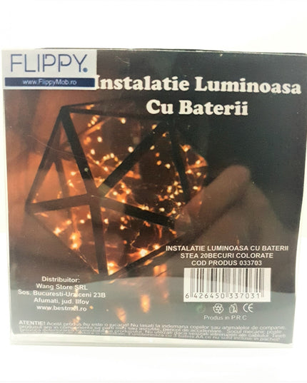 Instalatie de Craciun cu Baterii Tip Sir 20 LED -uri Stea