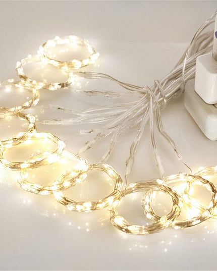 Instalatie de Craciun, Instalatie de Tip Perdea IP44, Alimentare prin Port USB si Telecomanda cu 8 functii, x , 600 LED