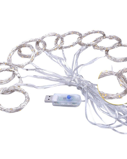 Instalatie de Craciun, Instalatie de Tip Perdea IP44, Alimentare prin Port USB si Telecomanda cu 8 functii, x , 600 LED