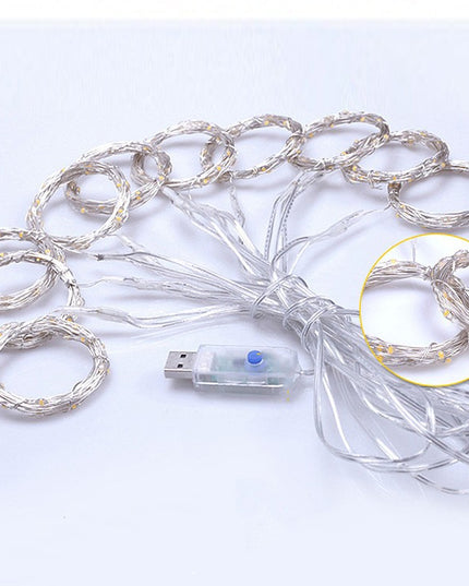 Instalatie de Craciun, Instalatie de Tip Perdea IP44, Alimentare prin Port USB si Telecomanda cu 8 functii, x , 600 LED