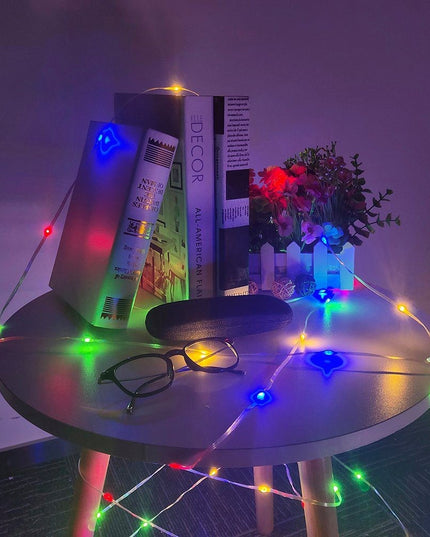 Instalatie de Craciun Yoto, liniara, cu 100 micro LED-uri,220V, conectare la retea, cu 8 jocuri de lumini, interior/exterior, fir