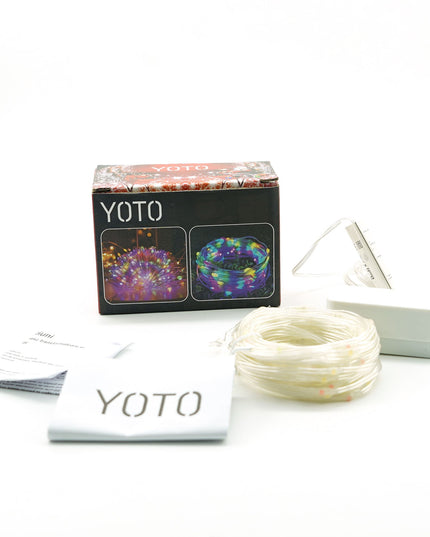 Instalatie de Craciun Yoto, liniara, cu 100 micro LED-uri,220V, conectare la retea, cu 8 jocuri de lumini, interior/exterior, fir