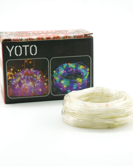 Instalatie de Craciun Yoto, liniara, cu 100 micro LED-uri,220V, conectare la retea, cu 8 jocuri de lumini, interior/exterior, fir