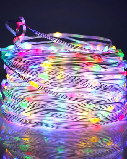 Instalatie de Craciun liniara, cu 200 micro LED-uri,220V, conectare la retea, cu 8 jocuri de lumini, interior/exterior, fir