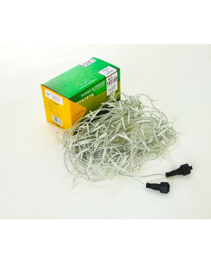Instalatie de Craciun ® Tip Franjuri, 8 jocuri de lumini cu transformator,429 LED-uri, Interconectabila, Fir