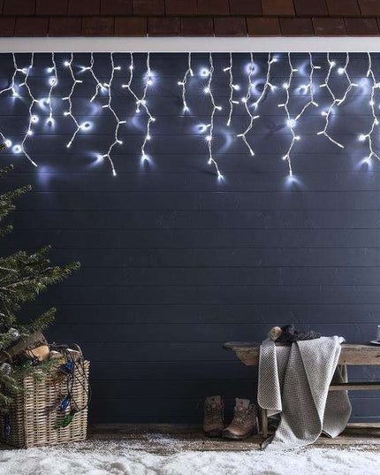 Instalatie de Craciun ® Tip Franjuri, Flash, cu transformator,286 LED-uri, Interconectabila, Fir