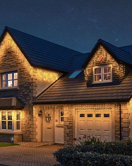 Instalatie de Craciun ® Tip Franjuri, Flash, cu transformator,572 LED-uri, Interconectabila, Fir