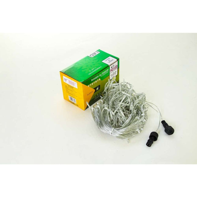 Instalatie de Craciun ® Tip Franjuri, Flash, cu transformator,715 LED-uri, Interconectabila, Fir