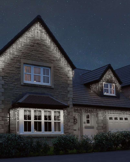 Instalatie de Craciun ® Tip Franjuri, Flash, cu transformator,1001 LED-uri, Interconectabila, Fir