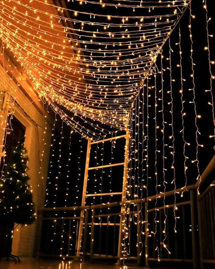 Instalatie de Craciun ® Tip Perdea, 8 jocuri de lumini cu transformator, x , 240 LED-uri, Interconectabila, Fir