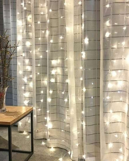 Instalatie de Craciun ® Tip Perdea, 8 jocuri de lumini cu transformator, x , 480 LED-uri, Interconectabila, Fir