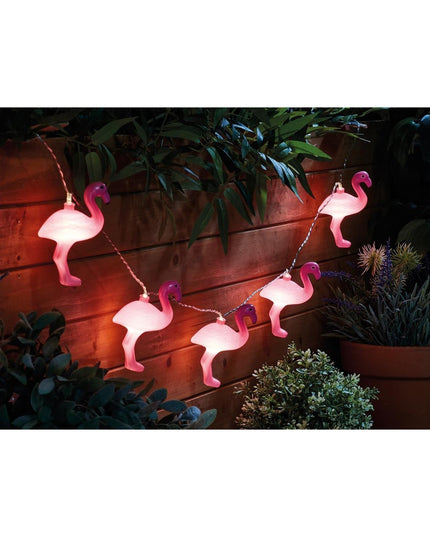 Instalatie de Craciun, ®, Tip Sir cu Baterii,10 LED-uri, Model Flamingo