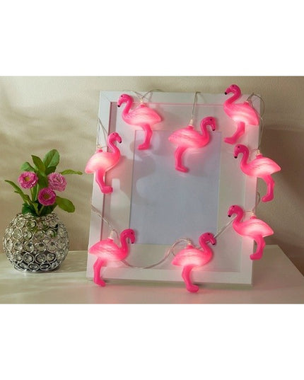 Instalatie de Craciun, ®, Tip Sir cu Baterii,10 LED-uri, Model Flamingo