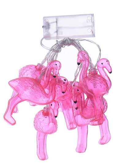 Instalatie de Craciun, ®, Tip Sir cu Baterii,10 LED-uri, Model Flamingo