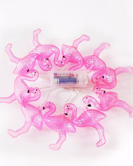 Instalatie de Craciun, ®, Tip Sir cu Baterii,10 LED-uri, Model Flamingo