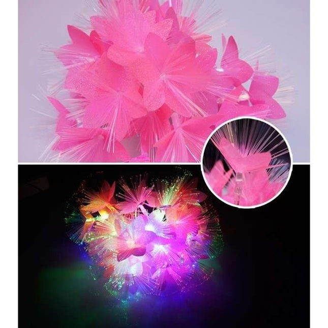 Instalatie de Craciun, ®, Tip Sir cu Baterii,20 LED-uri, Fibra Optica, Flori