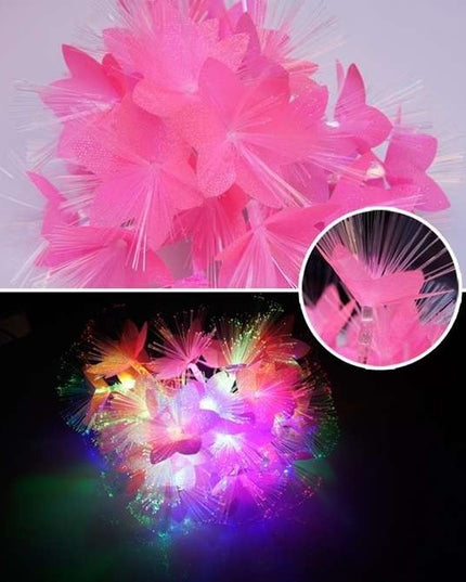 Instalatie de Craciun, ®, Tip Sir cu Baterii,20 LED-uri, Fibra Optica, Flori