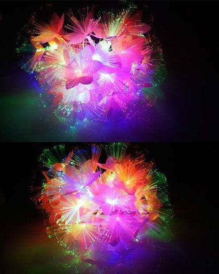 Instalatie de Craciun, ®, Tip Sir cu Baterii,20 LED-uri, Fibra Optica, Flori