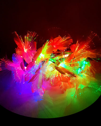 Instalatie de Craciun, ®, Tip Sir cu Baterii,20 LED-uri, Fibra Optica, Flori