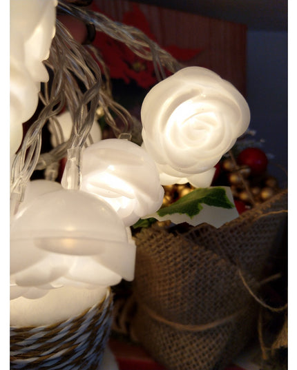 Instalatie de Craciun, ®, Tip Sir cu Baterii ,20 LED -uri, Trandafir