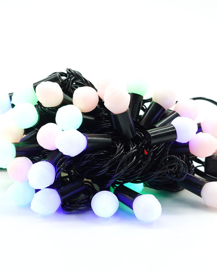 Instalatie de Craciun Liniara RGRB Yoto,din care Prelungitor 220V, 40 LED, Bilute Mate, Interconectabila, Utilizare Interior/Exterior, Fir