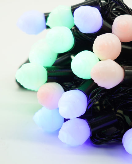 Instalatie de Craciun Liniara RGRB Yoto,din care Prelungitor 220V, 40 LED, Bilute Mate, Interconectabila, Utilizare Interior/Exterior, Fir