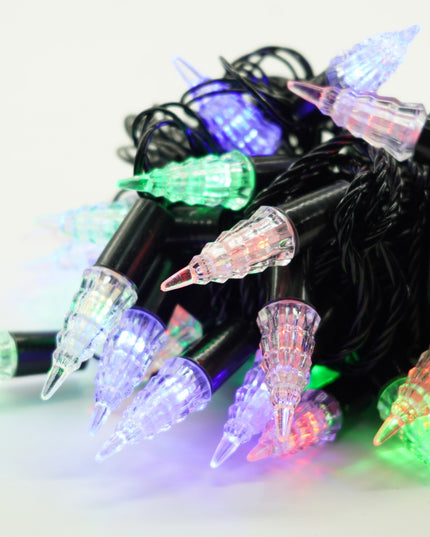 Instalatie de Craciun Liniara RGRB Yoto,din care Prelungitor 220V, 40 LED, Model Brazi, Utilizare Interior/Exterior, Interconectabila, Fir