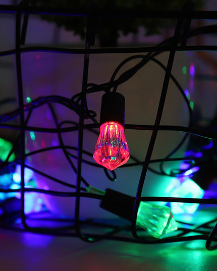 Instalatie de Craciun Liniara RGRB Yoto,din care Prelungitor 220V, 40 LED, Model Diamante, Utilizare Interior/Exterior, Interconectabila, Fir