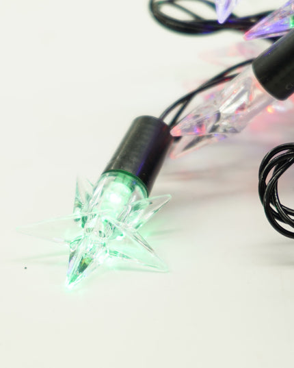 Instalatie de Craciun Liniara RGRB Yoto,din care Prelungitor 220V, 40 LED, Model Stelute, Utilizare Interior/Exterior, Interconectabila, Fir