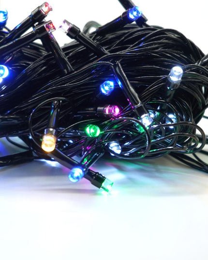 Instalatie de Craciun liniara Yoto,din care cablu priza 220V, 100 LED, 8 jocuri de lumini, controler, fir