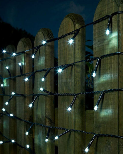 Instalatie de Craciun liniara Yoto,din care cablu priza 220V, 100 LED, 8 jocuri de lumini, controler, fir