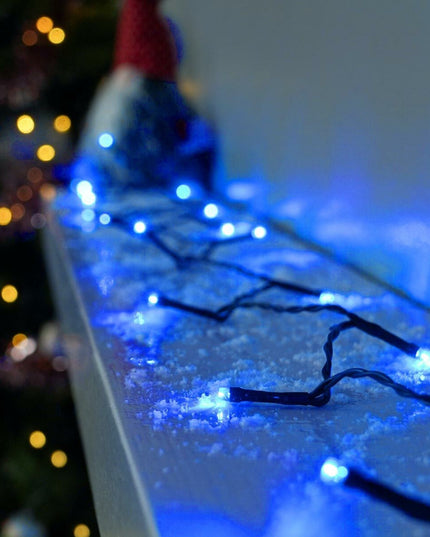 Instalatie de Craciun liniara Yoto,din care cablu priza 220V, 100 LED, 8 jocuri de lumini, controler, fir