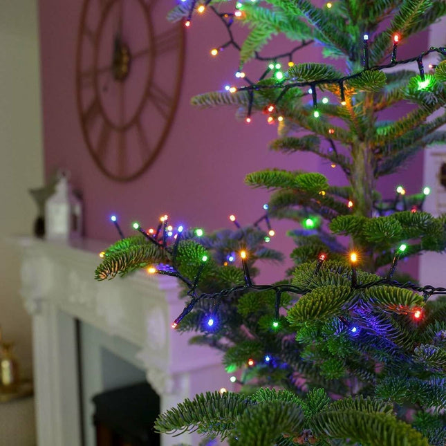 Instalatie de Craciun liniara Yoto,din care cablu priza 220V, 100 LED, 8 jocuri de lumini, controler, fir