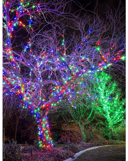 Instalatie de Craciun Liniara Yoto,din care Prelungitor 220V, 300 LED, 8 jocuri de lumini, Controler, Utilizare Interior/Exterior, Fir