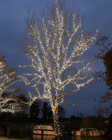 Instalatie de Craciun Liniara Yoto,din care Prelungitor 220V, 300 LED, 8 jocuri de lumini, Controler, Utilizare Interior/Exterior, Fir