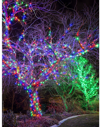 Instalatie de Craciun liniara Yoto,din care cablu priza 220V, 300 LED, 8 jocuri de lumini, controler, fir