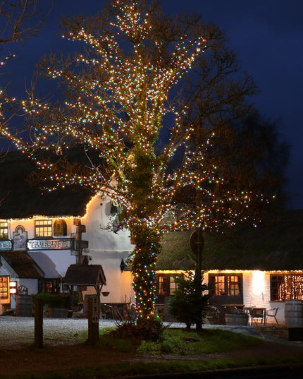 Instalatie de Craciun Liniara Yoto,Prelungitor 220V, 498 LED, 8 Jocuri de Lumini, Controler, Fir